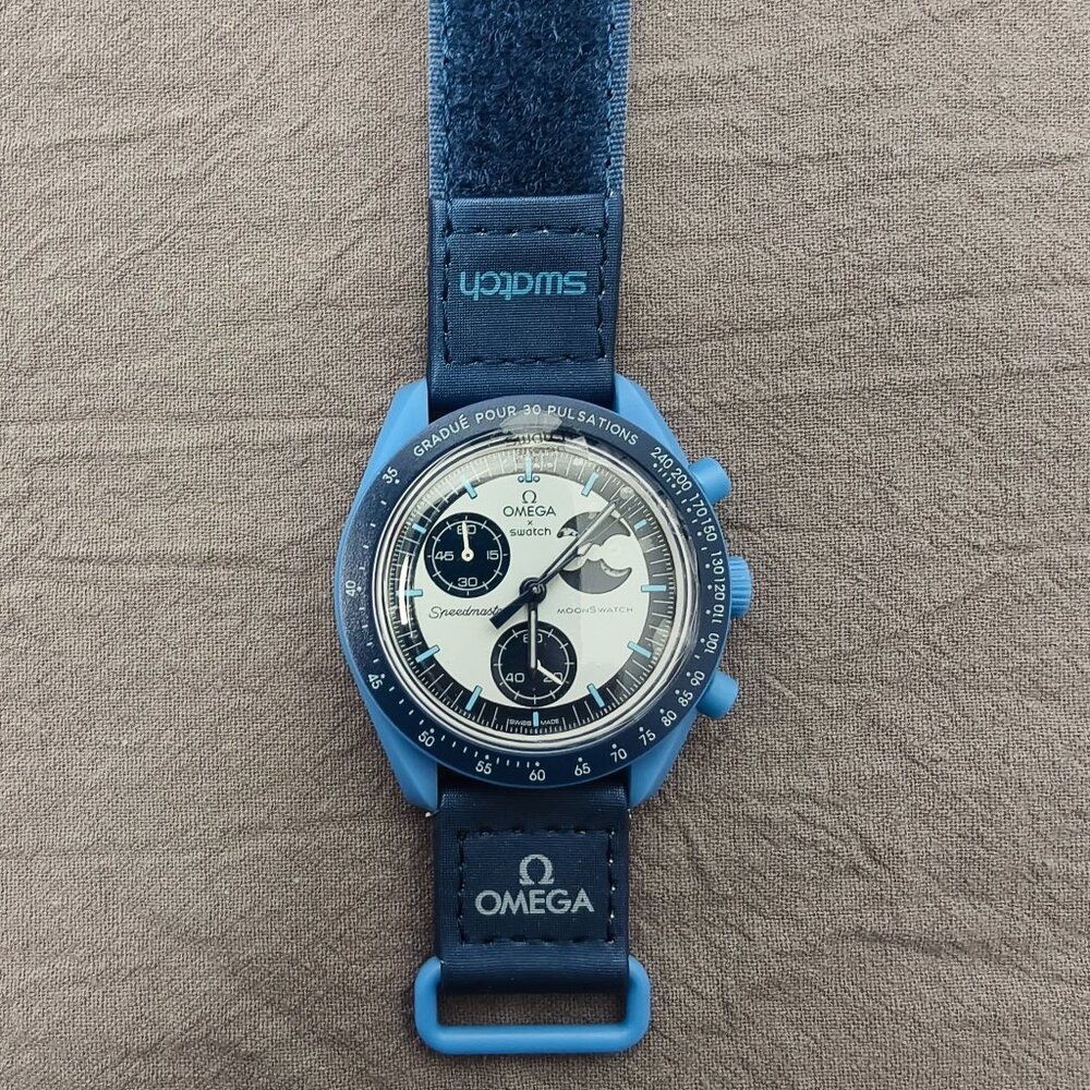 🔥HOT🔥 NWT Swatch X Omega Bioceramic Mission To The Super Blue Moonphase Watch